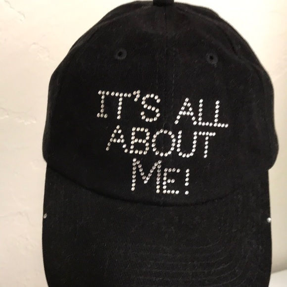 NWOT Sun Cap Women’s Adjustable Hat with Rhinestones “It’s All About Me!” OS - Picture 2 of 8